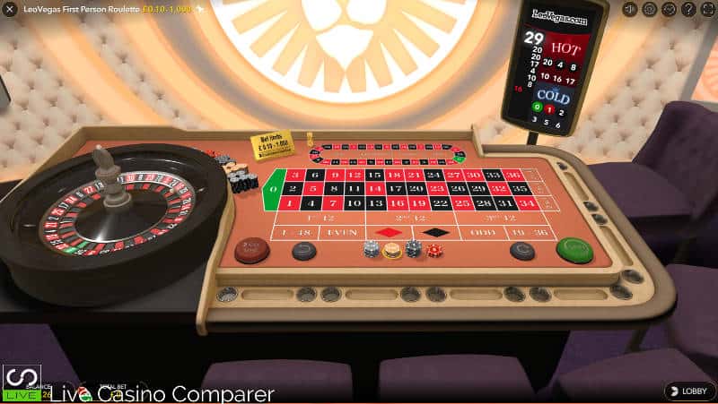 leo Vegas full view of evolution first person roulette