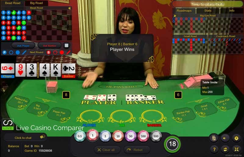 Ezugi Single Player live Baccarat
