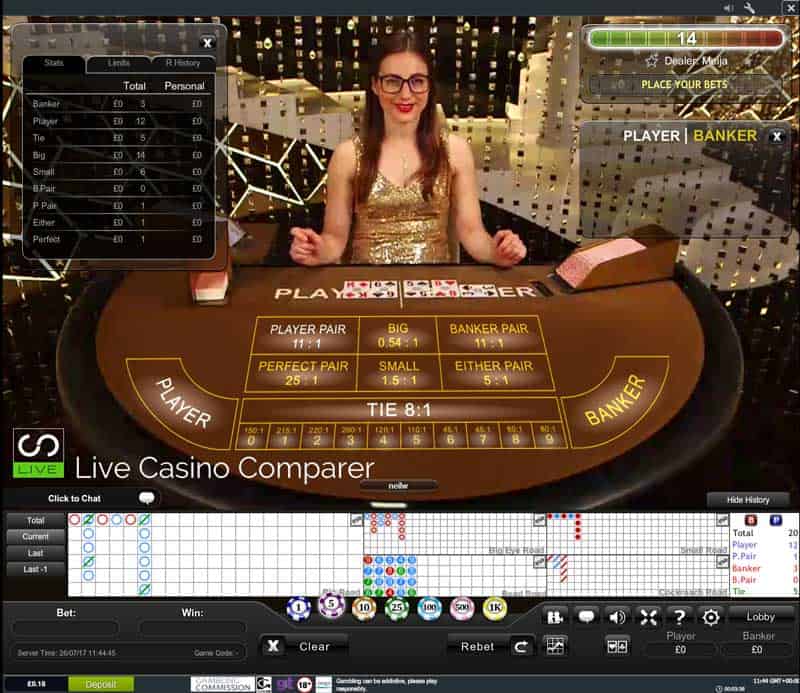 Playtech Single Player Live Baccarat